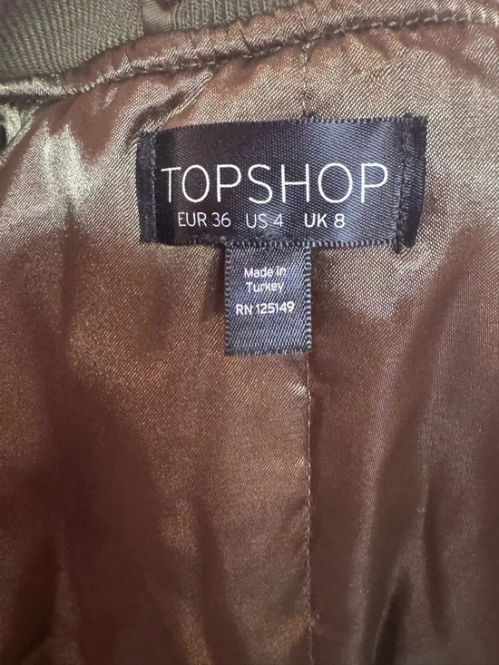 Topshop Olive Bomber Jacket in Military Green - Picture 5 of 7